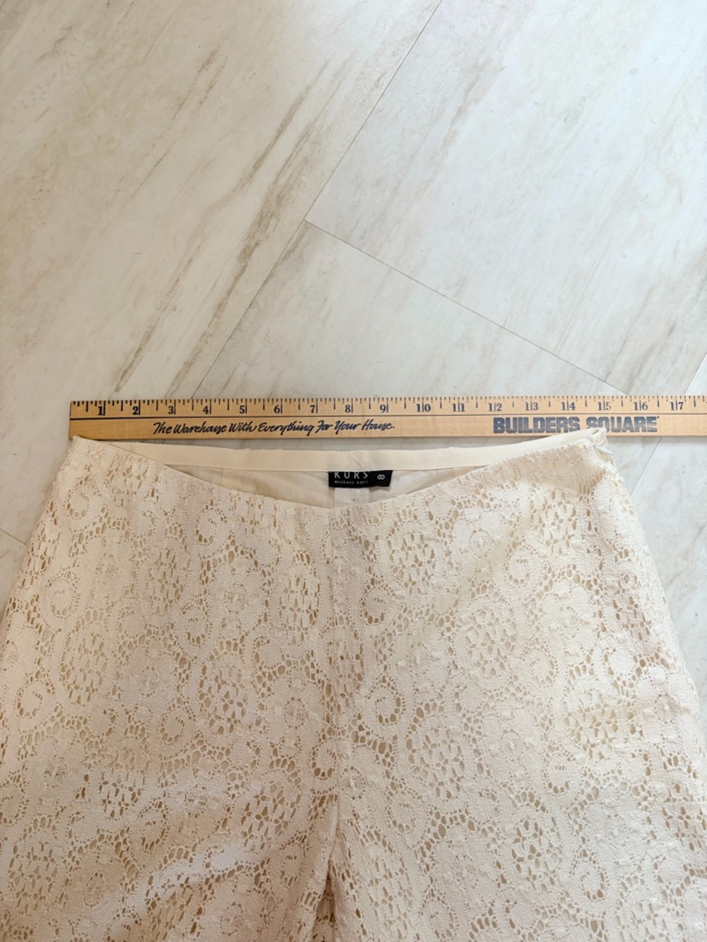 Vintage KORS Cream Lace Flare Pants • Boho Bridal Festival Statement Pants - Picture 11 of 12